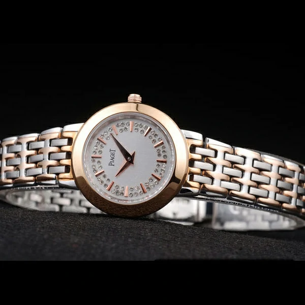 Piaget Traditional Gold Case Double Studded Minute Markers White Dial new58239