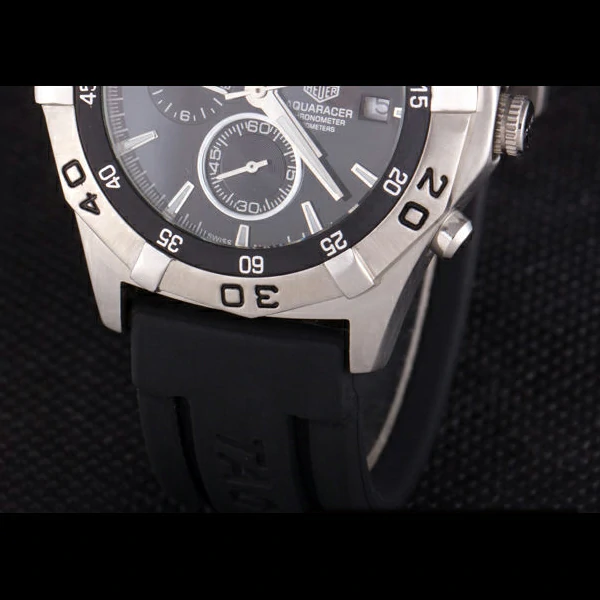 Tag Heuer Aquaracer Tachymeter Bezel Black Dial Black Rubber Strap new58253