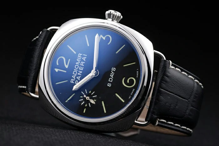 Panerai Radiomir Polished Stainless Steel Case Black Dial Black Leather Strap new58622