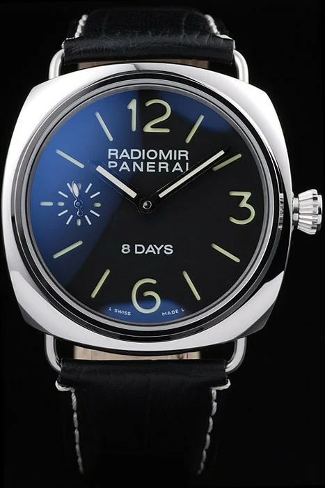 Panerai Radiomir Polished Stainless Steel Case Black Dial Black Leather Strap new58622