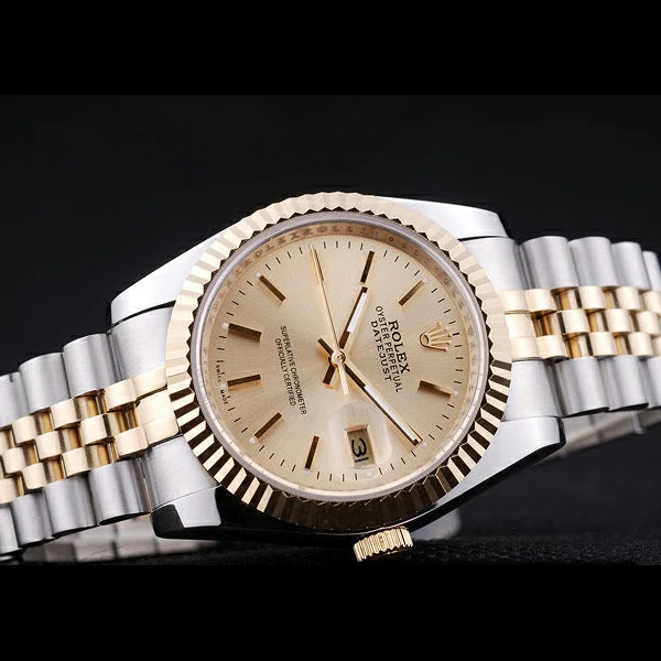 Rolex Datejust Gold Dial Ribbed Bezel new58631