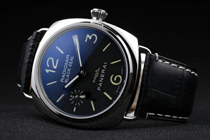 Panerai Radiomir Polished Stainless Steel Case Black Dial Black Leather Strap new58642