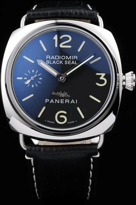 Panerai Radiomir Polished Stainless Steel Case Black Dial Black Leather Strap new58642