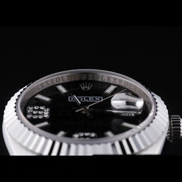 Rolex Datejust Diamonds Black Dial Ribbed Bezel new58650