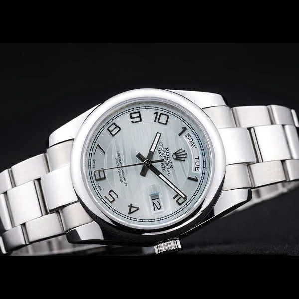 Rolex DayDate Polished Silver Bezel White Dial new58651