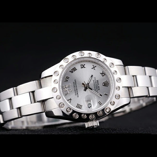 Rolex Datejust Polished Silver Diamonds Bezel Silver Dial new58655