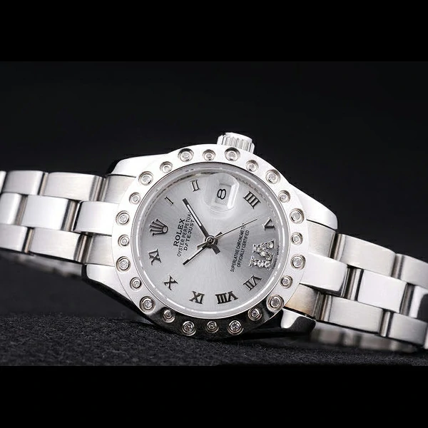 Rolex Datejust Polished Silver Diamonds Bezel Silver Dial new58655