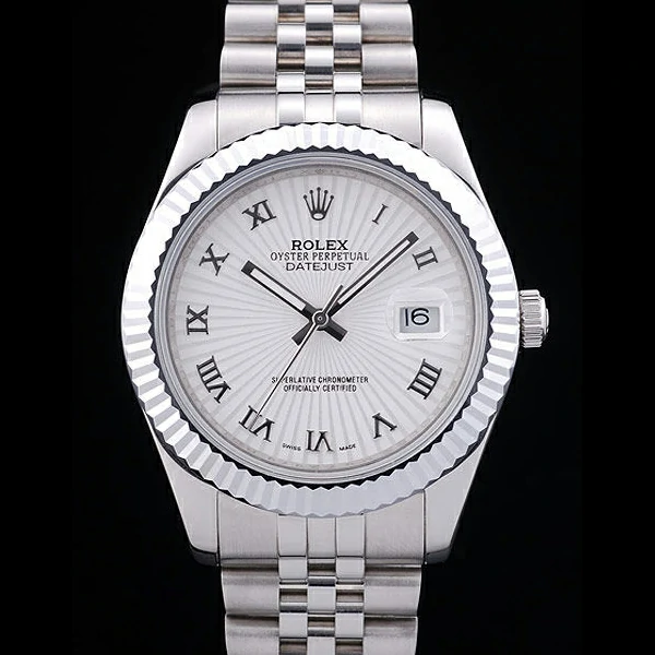 Rolex Datejust White Radial Dial Ribbed Bezel new58659
