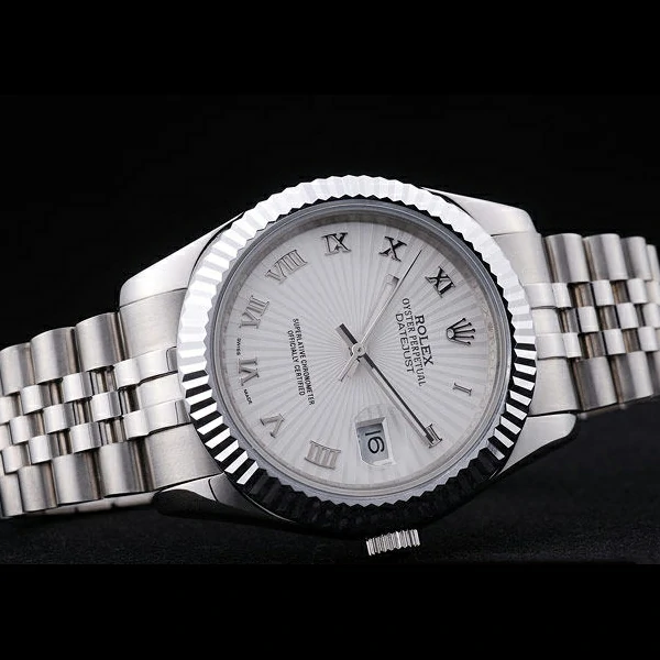 Rolex Datejust White Radial Dial Ribbed Bezel new58659