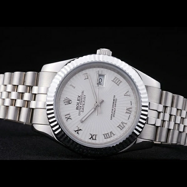 Rolex Datejust White Radial Dial Ribbed Bezel new58659
