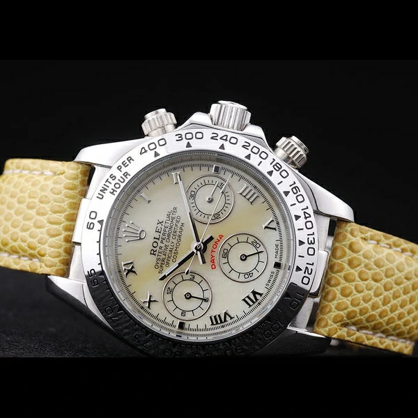 Rolex Daytona Cosmograph Yellow Leather Bracelet Yellow Dial new58661