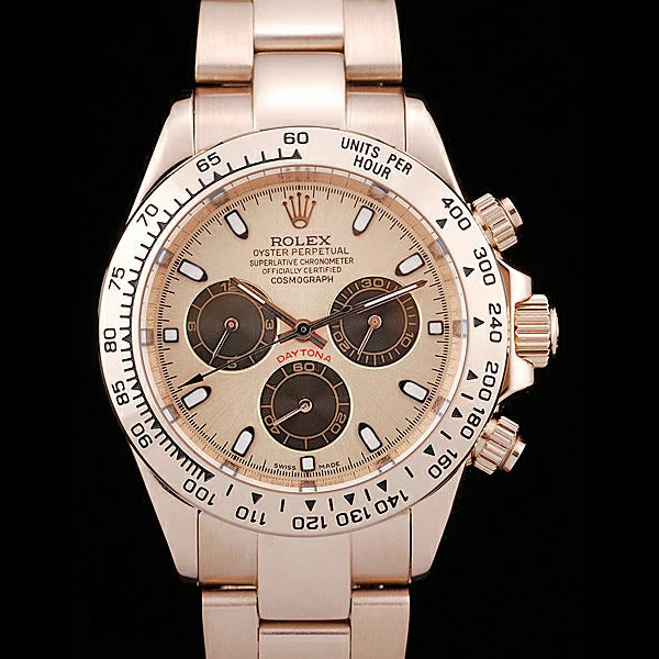Rolex Daytona Rose Gold Plated Stainless Steel Bezel Rose Gold Dial new58670