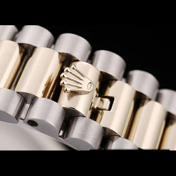 Rolex DateJust Gold Ribbed Pattern Bezel Black Dial new58678