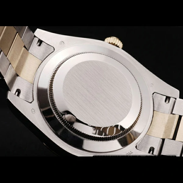 Rolex DateJust Gold Ribbed Pattern Bezel Black Dial new58678