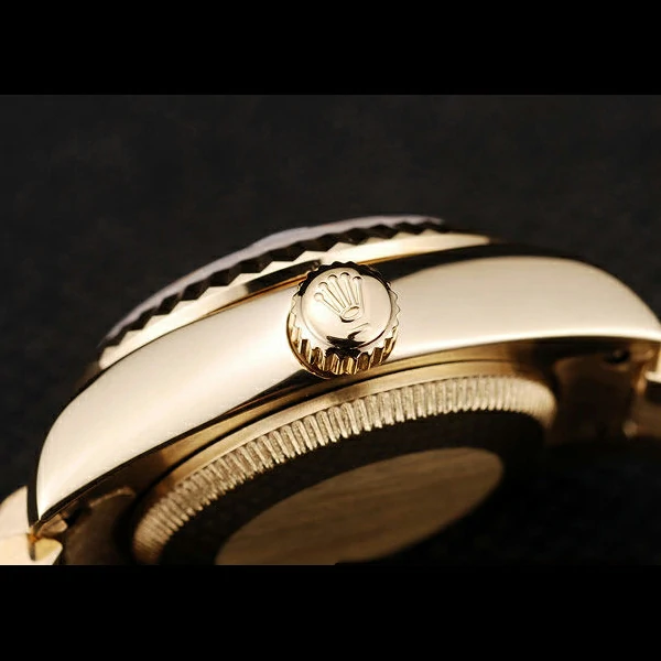 Rolex DateJust Ribbed Pattern Gold Bezel Gold Dial new58687
