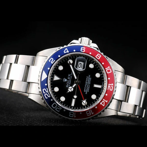 Rolex GMT Master II Blue red Ceramic Bezel Black Dial Tachymeter new58719