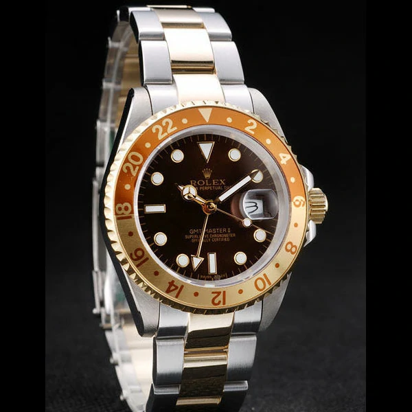 Rolex GMT Master II Gold Colored Ceramic Bezel Brown Dial Tachymeter new58720