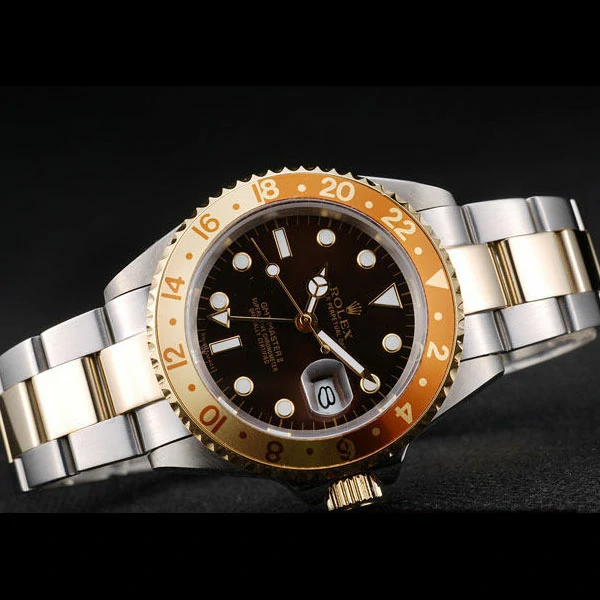 Rolex GMT Master II Gold Colored Ceramic Bezel Brown Dial Tachymeter new58720