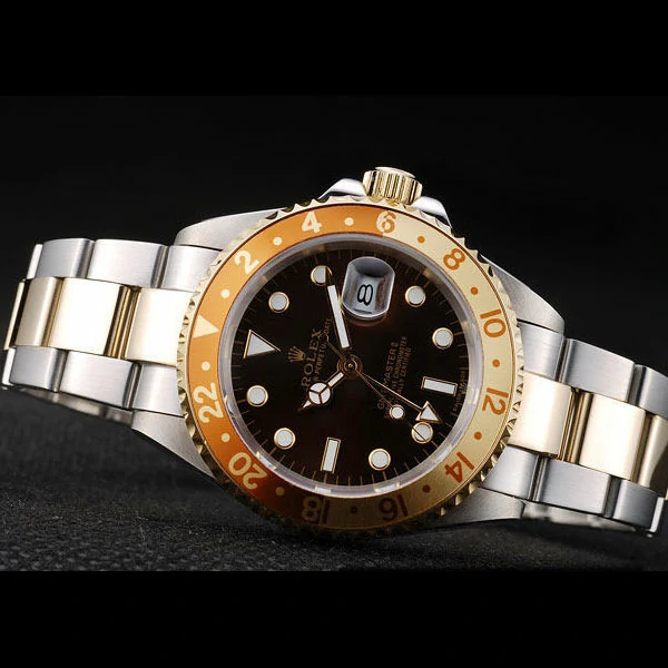 Rolex GMT Master II Gold Colored Ceramic Bezel Brown Dial Tachymeter new58720