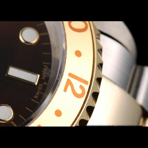 Rolex GMT Master II Gold Colored Ceramic Bezel Brown Dial Tachymeter new58720