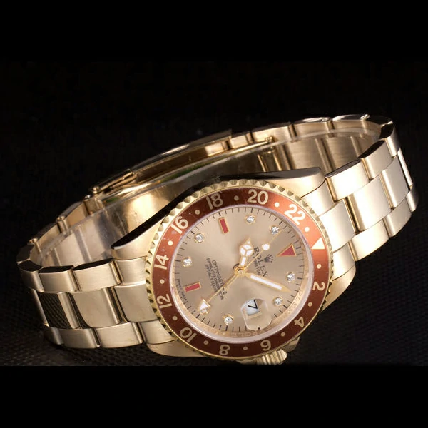 Rolex GMT Master II Gold Colored Ceramic Bezel Gold Dial Tachymeter new58721