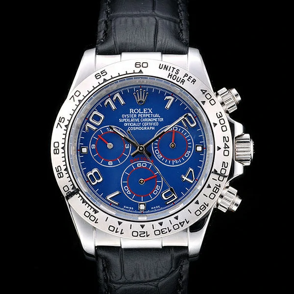 Rolex Daytona Stainless Steel Case Blue Dial Black Leather Strap new58728