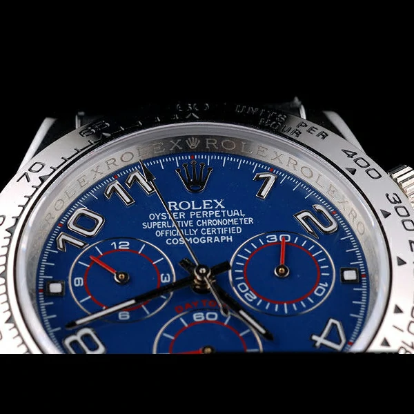 Rolex Daytona Stainless Steel Case Blue Dial Black Leather Strap new58728