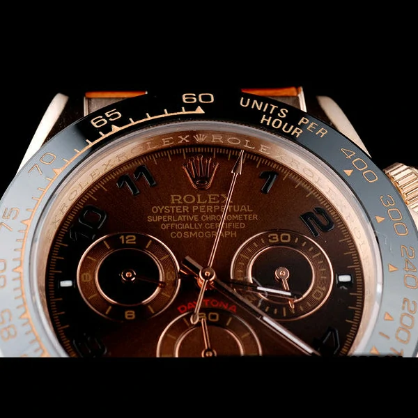 Rolex Daytona Rose Gold Case Brown Dial Brown Leather Strap new58729