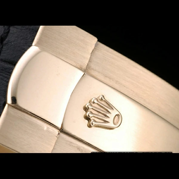 Rolex Daytona Gold Case Blue Dial Black Leather Strap new58731