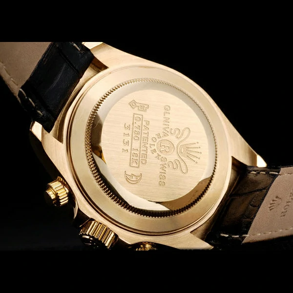 Rolex Daytona Gold Case Crystal Studded Bezel Black Dial new58734