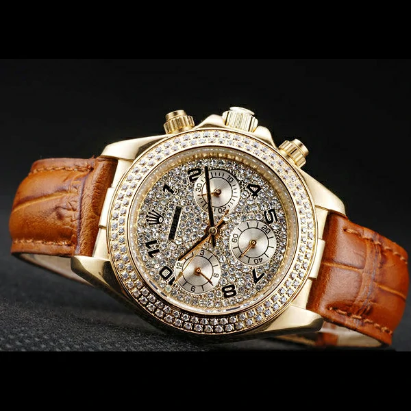 Rolex Daytona Lady Gold Case Crystal Studded Bezel Crystal Studded Dial new58735