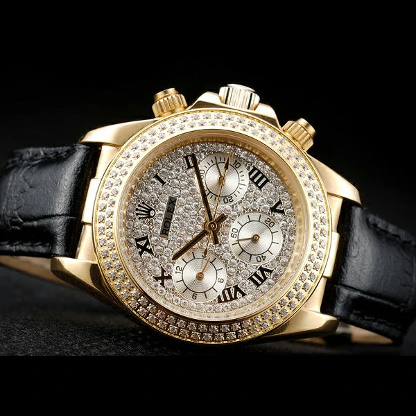 Rolex Daytona Lady Gold Case Crystal Studded Bezel Crystal Studded Dial new58736