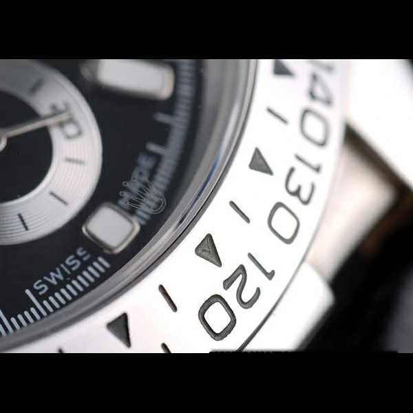Rolex Daytona Lady Stainless Steel Case Black Dial Black Leather Strap Tachymeter new58739