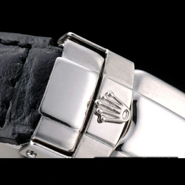 Rolex Daytona Lady Stainless Steel Case Black Dial Black Leather Strap Tachymeter new58739