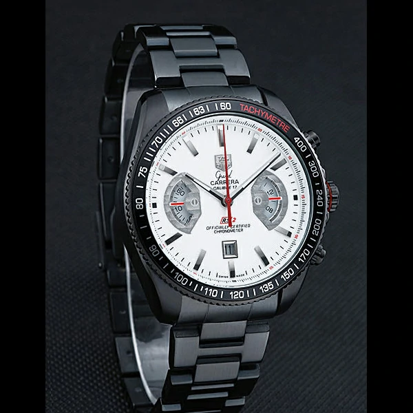 Tag Heuer Carrera Black Stainless Steel Case White Dial new58746