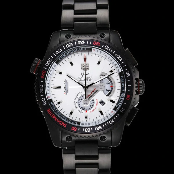 Tag Heuer Carrera Black Stainless Steel Case White Dial new58747