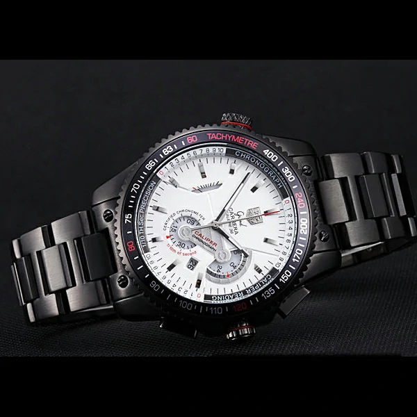 Tag Heuer Carrera Black Stainless Steel Case White Dial new58747