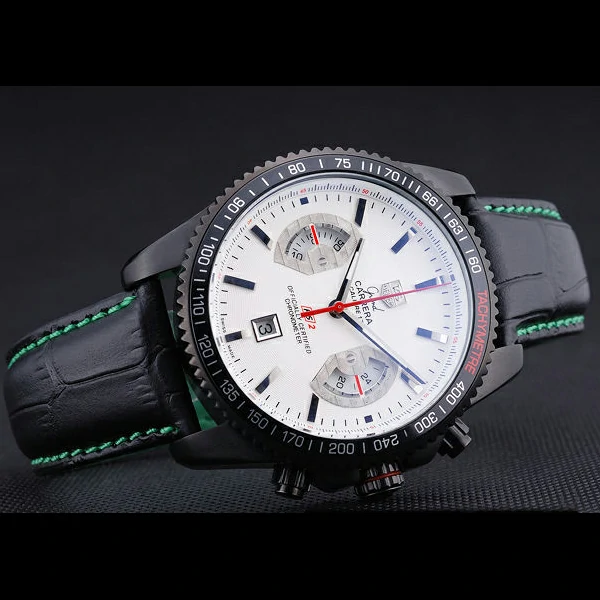 Tag Heuer Carrera Black Stainless Steel Case White Dial new58756
