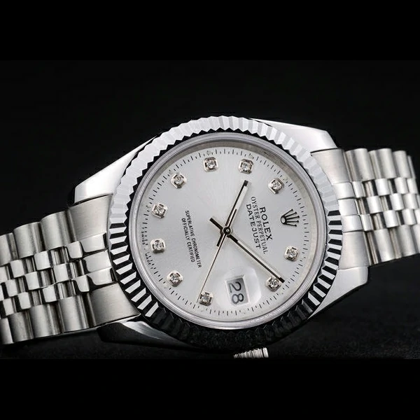 Rolex DateJust Stainless Steel Ribbed Bezel Silver Dial new58923