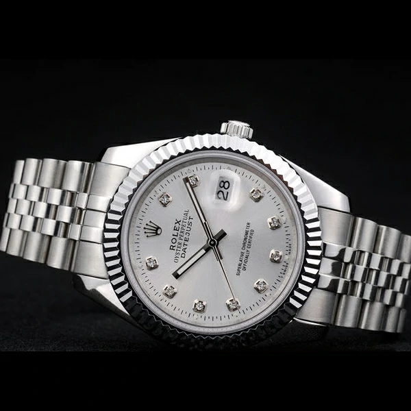 Rolex DateJust Stainless Steel Ribbed Bezel Silver Dial new58923