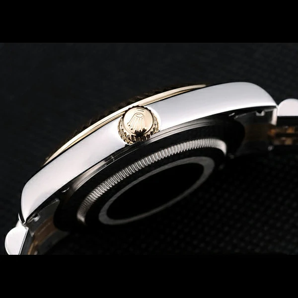 Rolex DateJust Gold Stainless Steel Ribbed Bezel Goldish Dial new58924