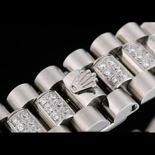 Rolex DayDate Diamond Plated Stainless Steel Bracelet Diamond Plated Dial new58932