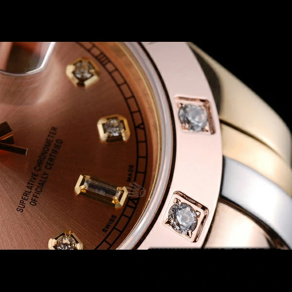 Rolex DayDate Diamond Plated Rose Gold Bezel Triple Colored Bracelet new58936