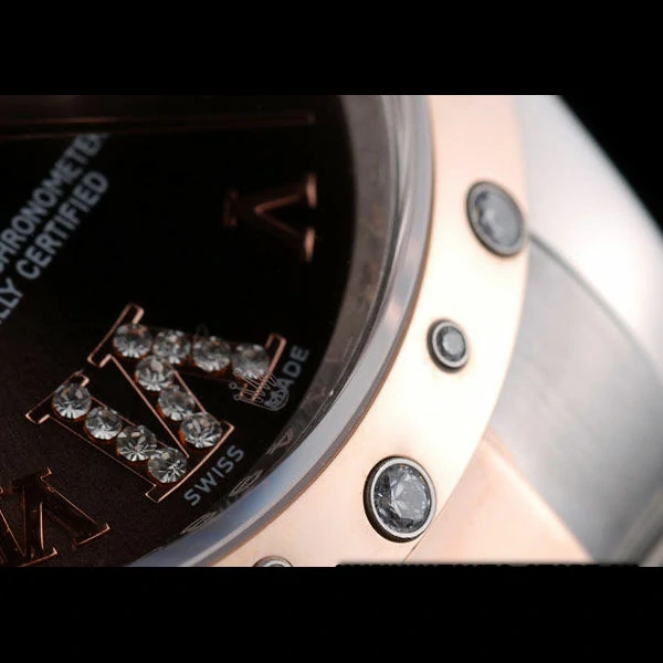 Rolex DateJust Brushed Stainless Steel Case Brown Dial Diamond Plated new58940