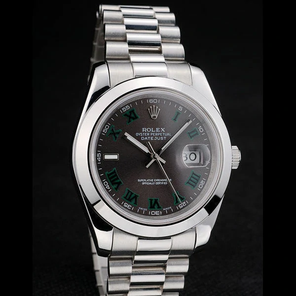 Rolex DateJust Polished Stainless Steel Bezel Grey Dial new58946