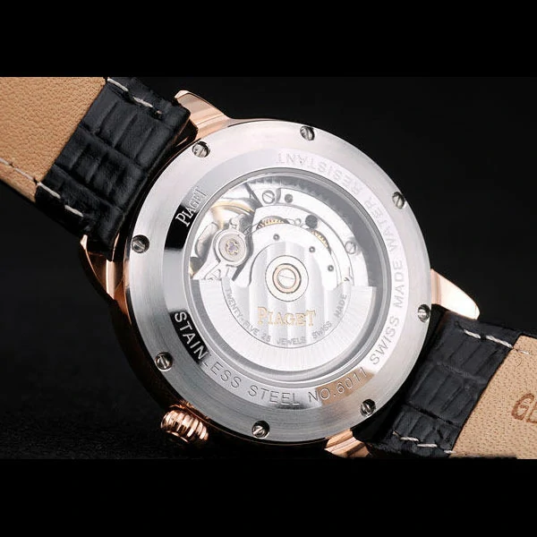 Piaget Traditional Black Dial Black Leather Strap new58989