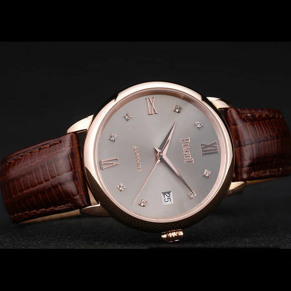 Piaget Traditional Grey Dial Brown Leather Strap new58990