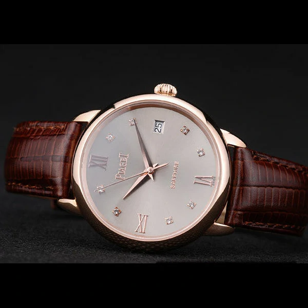 Piaget Traditional Grey Dial Brown Leather Strap new58990