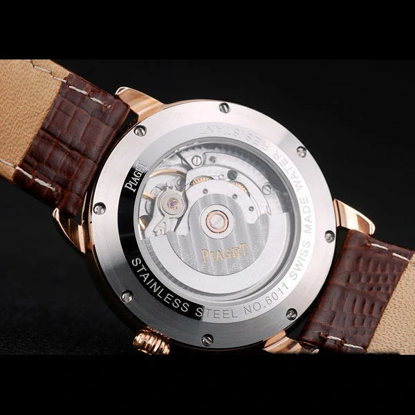 Piaget Traditional Grey Dial Brown Leather Strap new58990