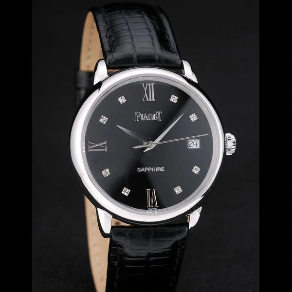 Piaget Traditional Black Dial Black Leather Strap new58991